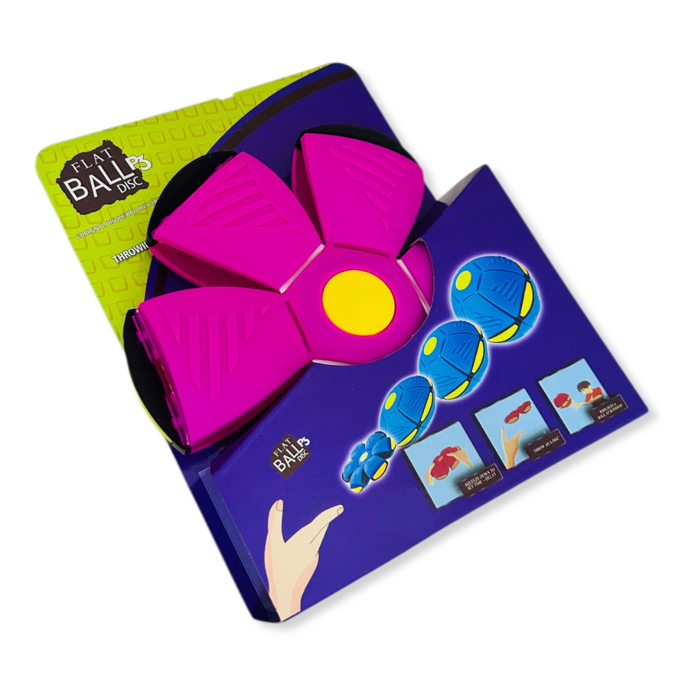 Pelota Transformable de Rebote Flat Ball – Juguete Deportivo y Sensorial 2 en 1