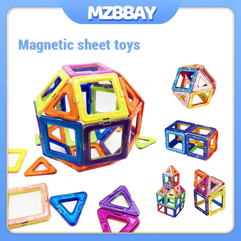 Set de construcción magnética de cuadrados y triángulos