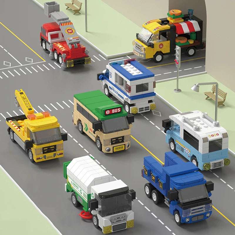 Vehículos de Construcción y Ciudad con Bloques Lego