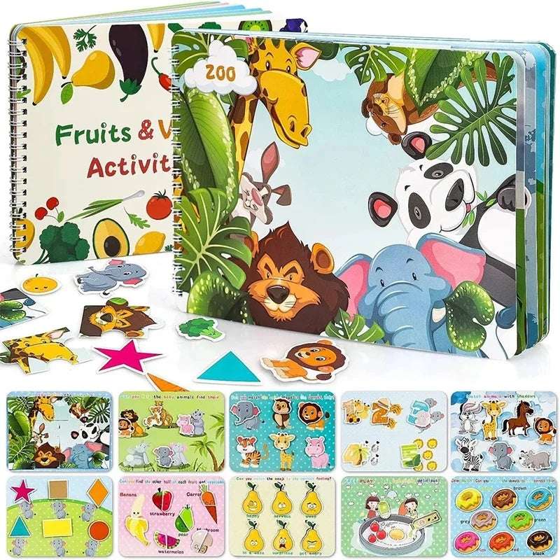 Libro de actividades con stickers - Quiet books temáticos