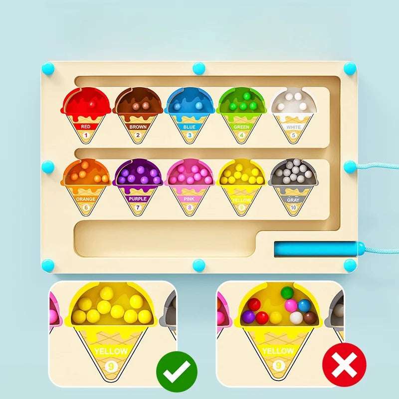 Tablero de Laberinto Magnético con Bolitas de Colores