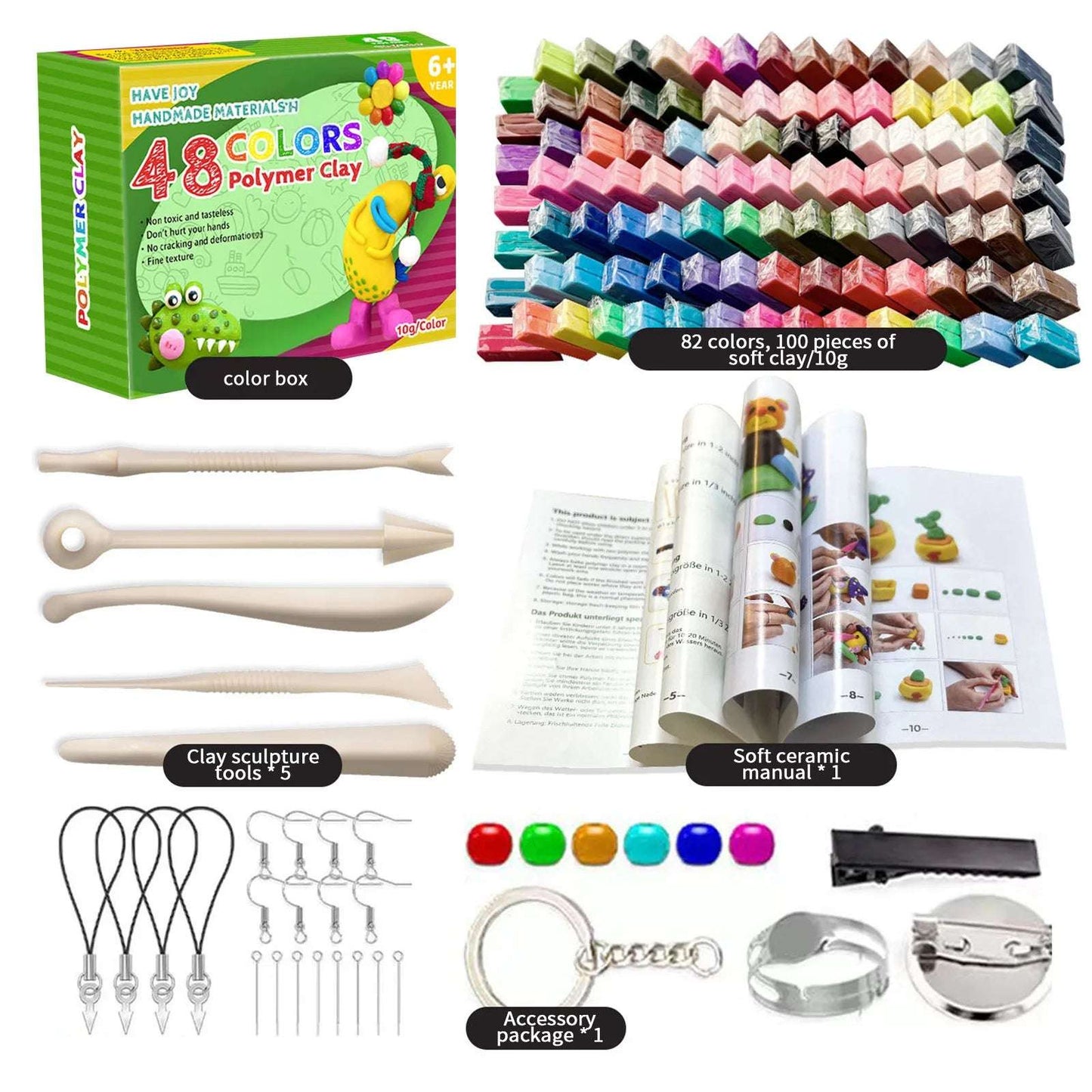 Set de Arcilla Polimérica – 48 Colores + Herramientas