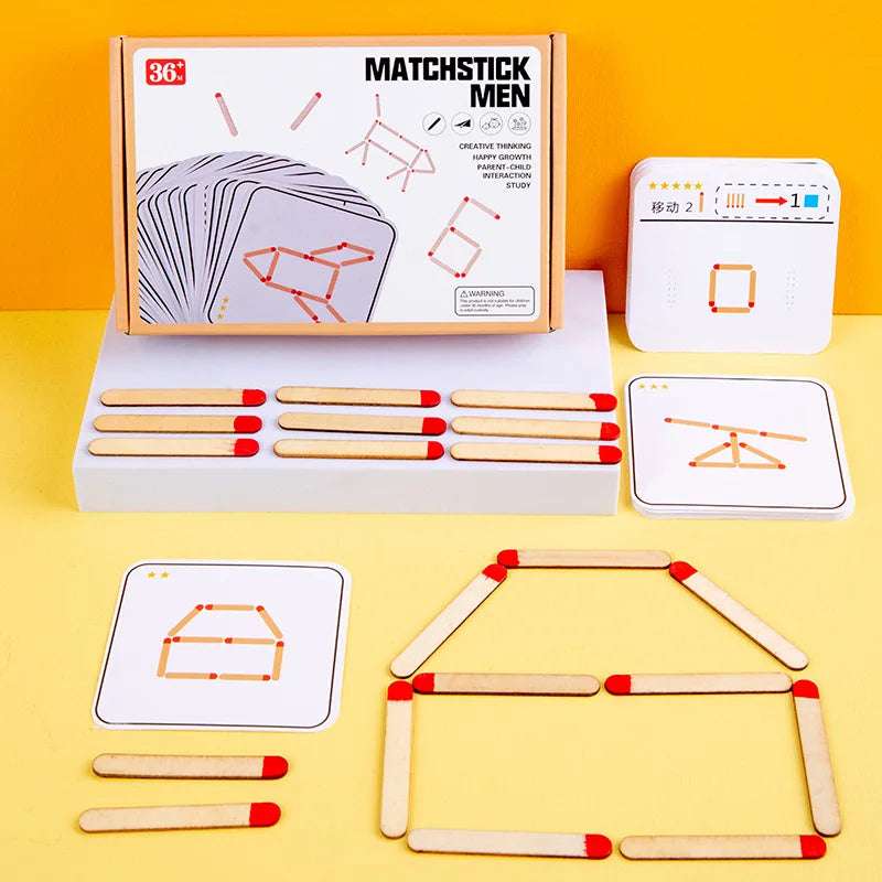 Desafío de Lógica con palitos – 30 Tarjetas de Problemas
