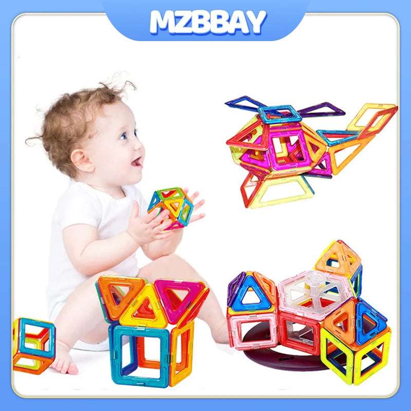 Set de construcción magnética de cuadrados y triángulos