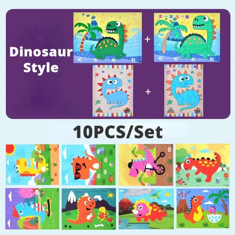 Set 10 dibujos para pegar y pintar