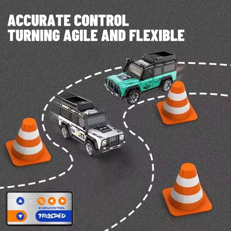 Mini Jeep RC 4x4 a Escala 1:64 – Auto Todoterreno con Control Remoto