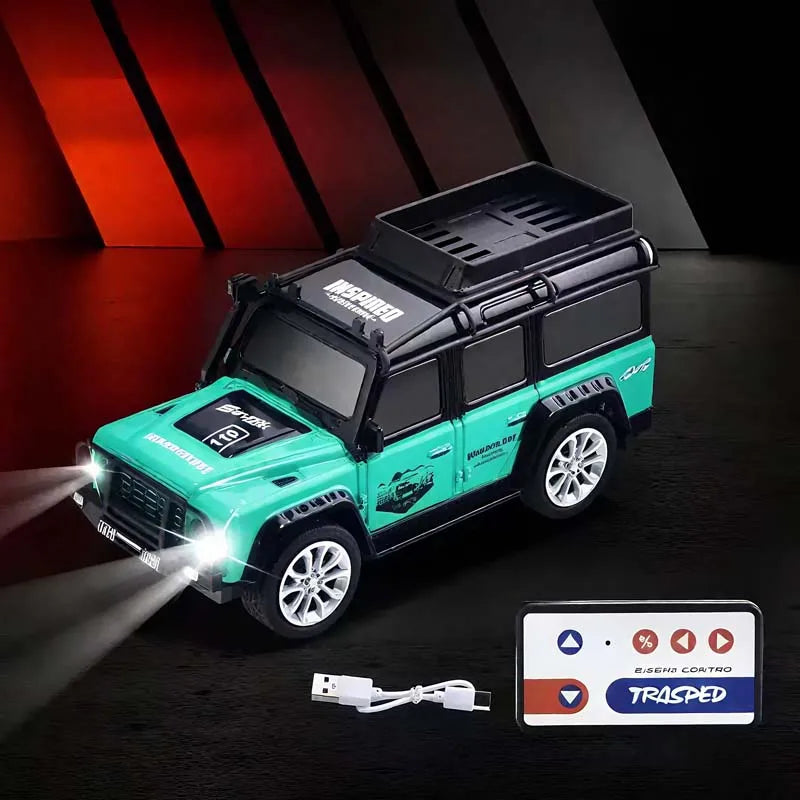 Mini Jeep RC 4x4 a Escala 1:64 – Auto Todoterreno con Control Remoto