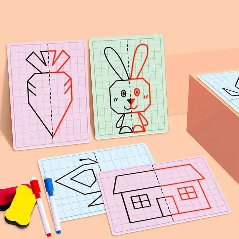 Set de tarjetas para practicar dibujo por simetría