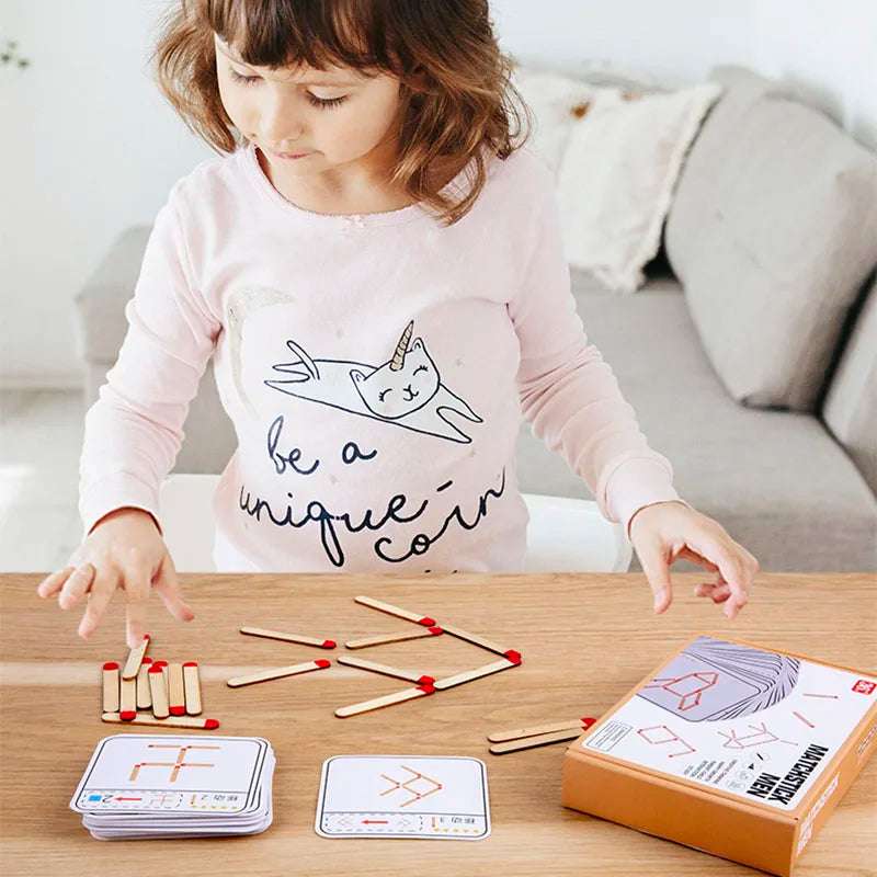 Desafío de Lógica con palitos – 30 Tarjetas de Problemas