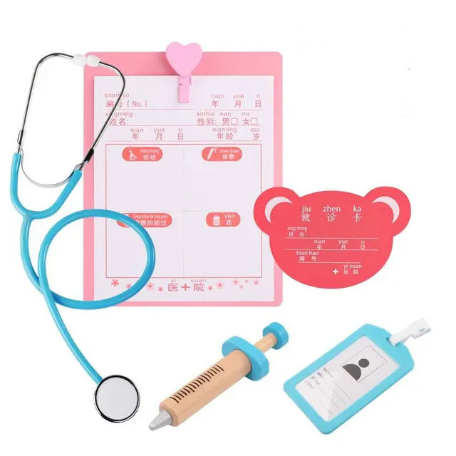 Set de Médico de Madera para Niños – Juego de Doctor y Dentista con 20 Piezas