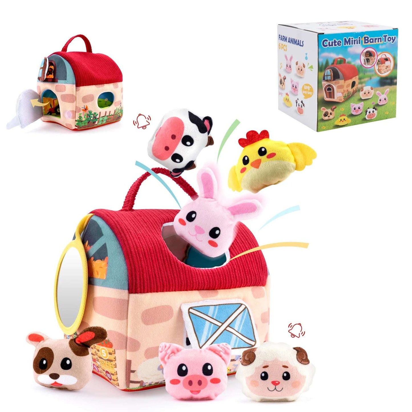 Granja sensorial con animales de peluche