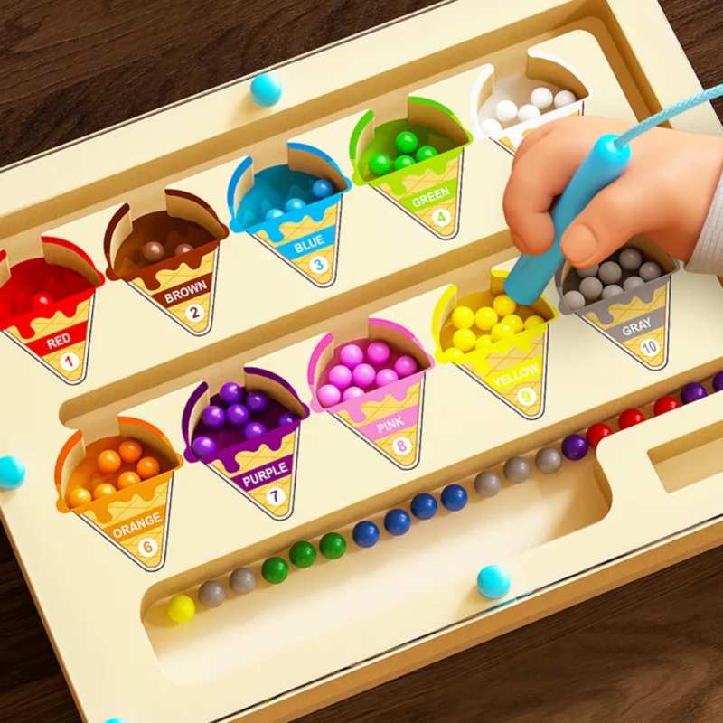 Tablero de Laberinto Magnético con Bolitas de Colores