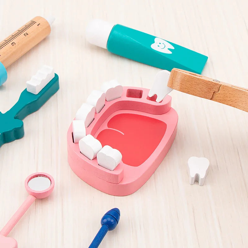 Set de Médico de Madera para Niños – Juego de Doctor y Dentista con 20 Piezas