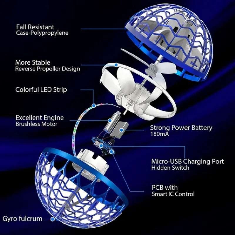 Bola voladora LED - Hover ball recargable