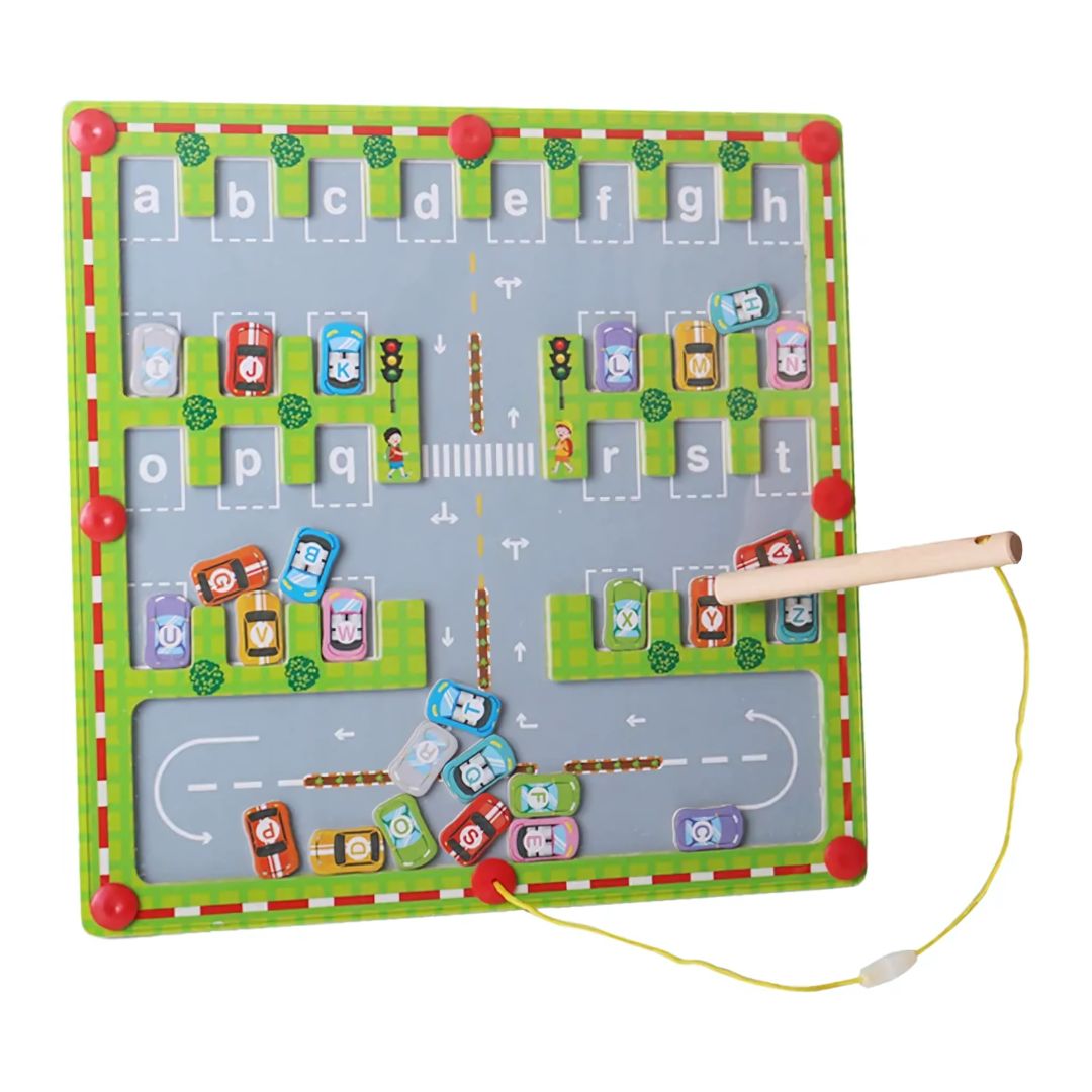 Tablero Magnético con Circuito de Autos - Juego de Clasificación ABC