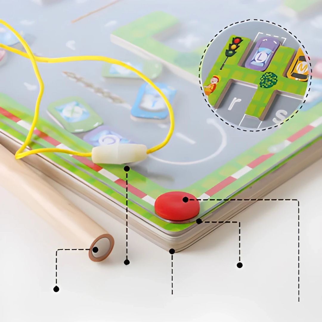 Tablero Magnético con Circuito de Autos - Juego de Clasificación ABC