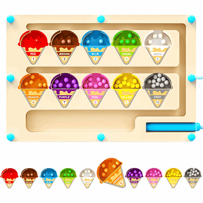 Tablero de Laberinto Magnético con Bolitas de Colores