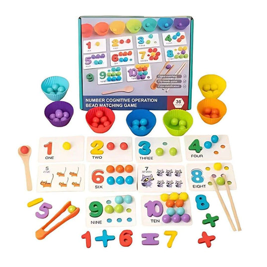 Juego Montessori de Números y Colores con Pinzas – Aprendizaje Temprano (36M+)