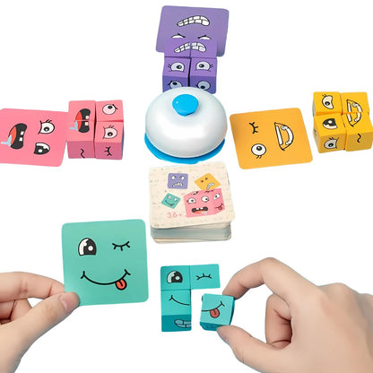 Juego de Expresiones y Emociones – Puzzle de Caras con Bloques