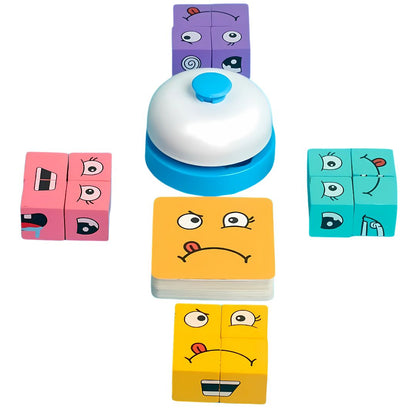 Juego de Expresiones y Emociones – Puzzle de Caras con Bloques
