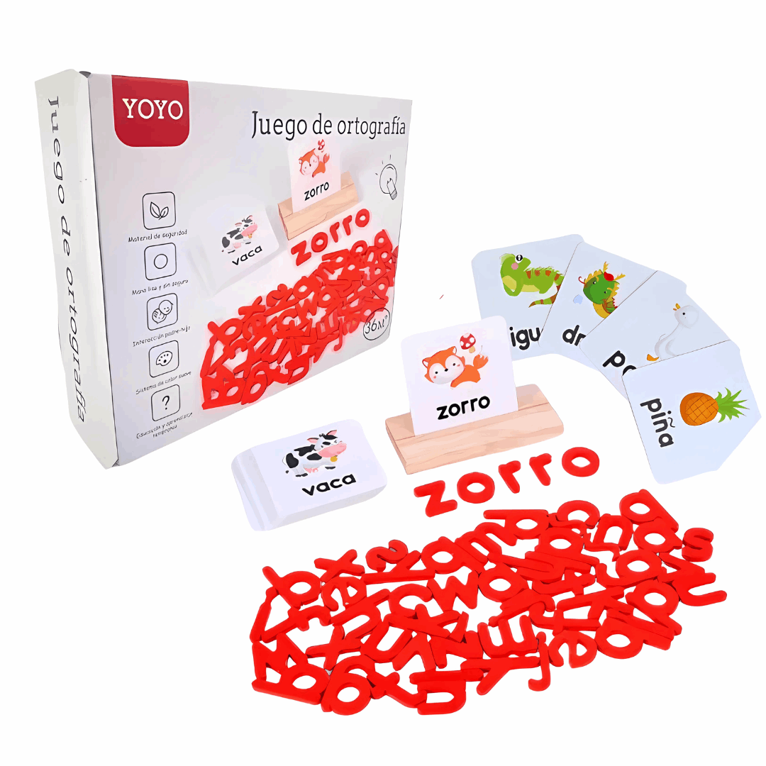 Juego de Ortografía Sensorial con Tarjetas y Letras