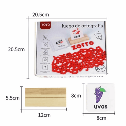Juego de Ortografía Sensorial con Tarjetas y Letras