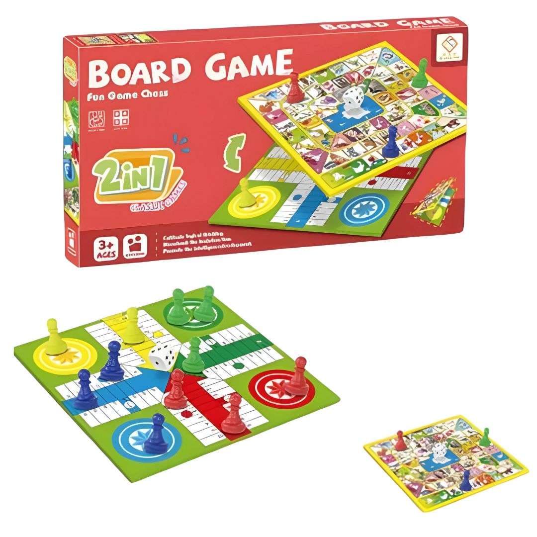 Juego de Mesa 2 en 1 – Ludo y Juego de la Oca Clásico