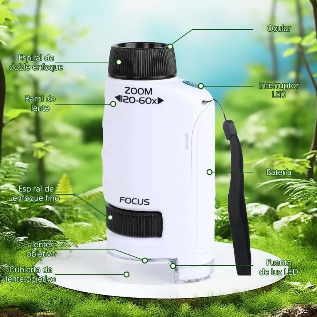 Microscopio Portátil 60x a 120x - Exploración Científica desde Casa