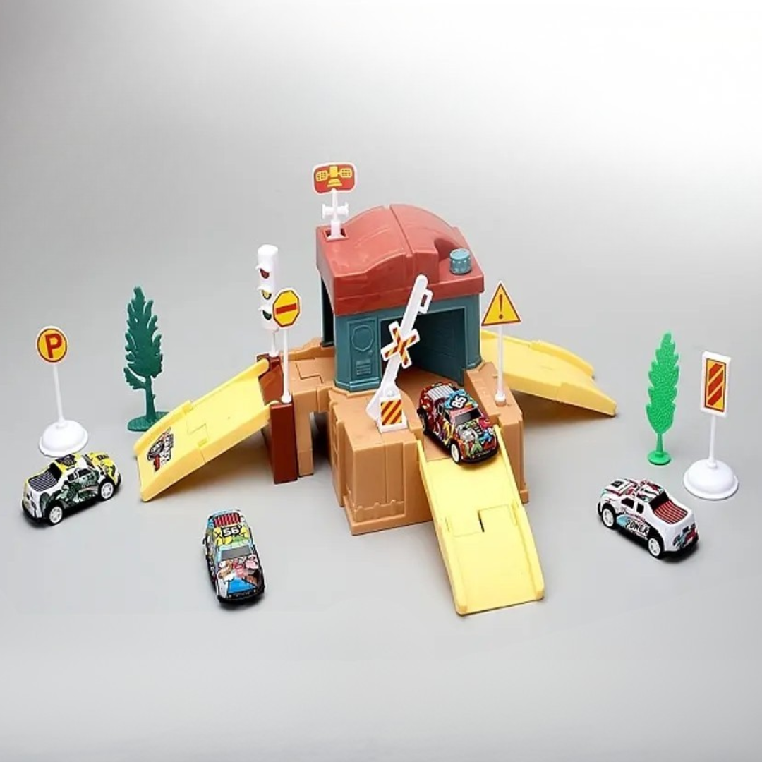 Parking Playset – Mini Ciudad con Rampas y Autos Die-Cast