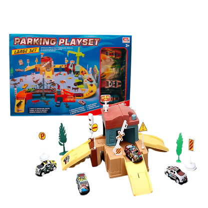 Parking Playset – Mini Ciudad con Rampas y Autos Die-Cast