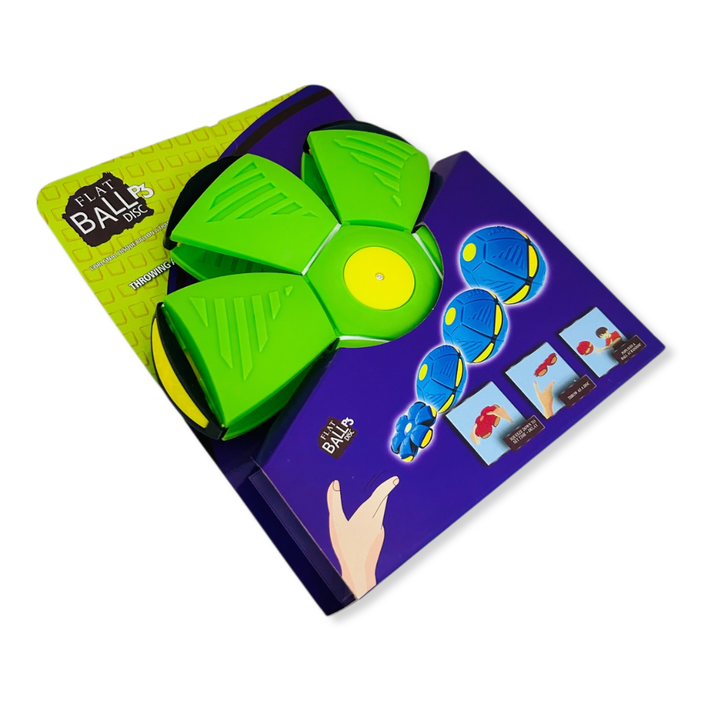 Pelota Transformable de Rebote Flat Ball – Juguete Deportivo y Sensorial 2 en 1