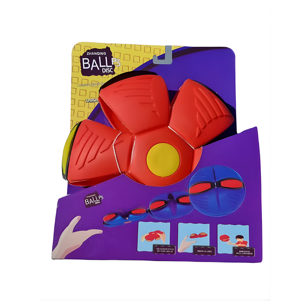 Pelota Transformable de Rebote Flat Ball – Juguete Deportivo y Sensorial 2 en 1
