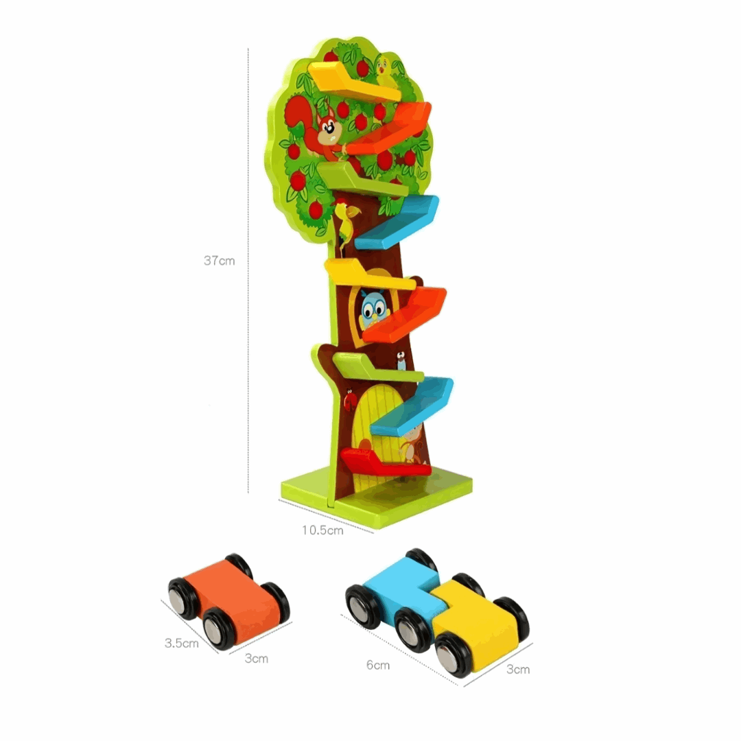 Pista Árbol De Autos Juguete Didáctico De Madera - Squirrel Taxiway