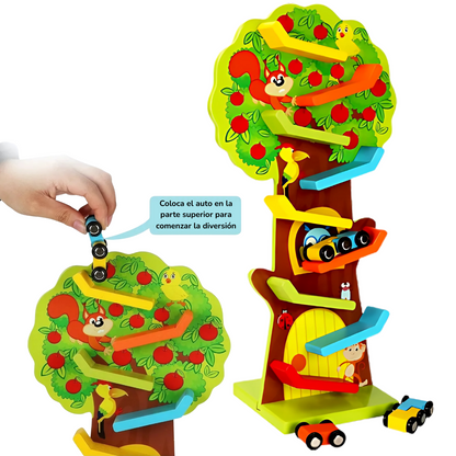 Pista Árbol De Autos Juguete Didáctico De Madera - Squirrel Taxiway