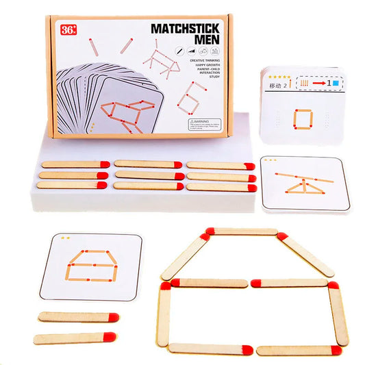 Desafío de Lógica con palitos – 30 Tarjetas de Problemas