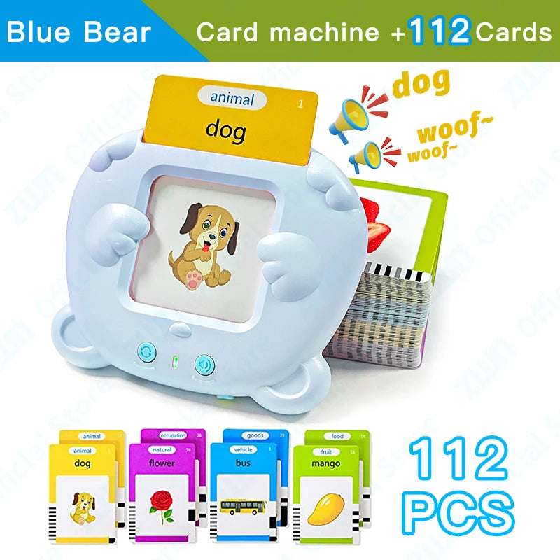 Máquina de Tarjetas Didácticas – 112 Palabras en Inglés con Sonido