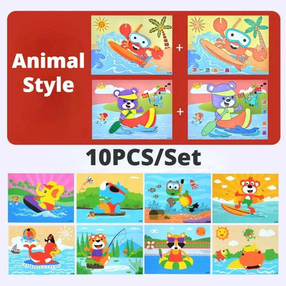 Set 10 dibujos para pegar y pintar
