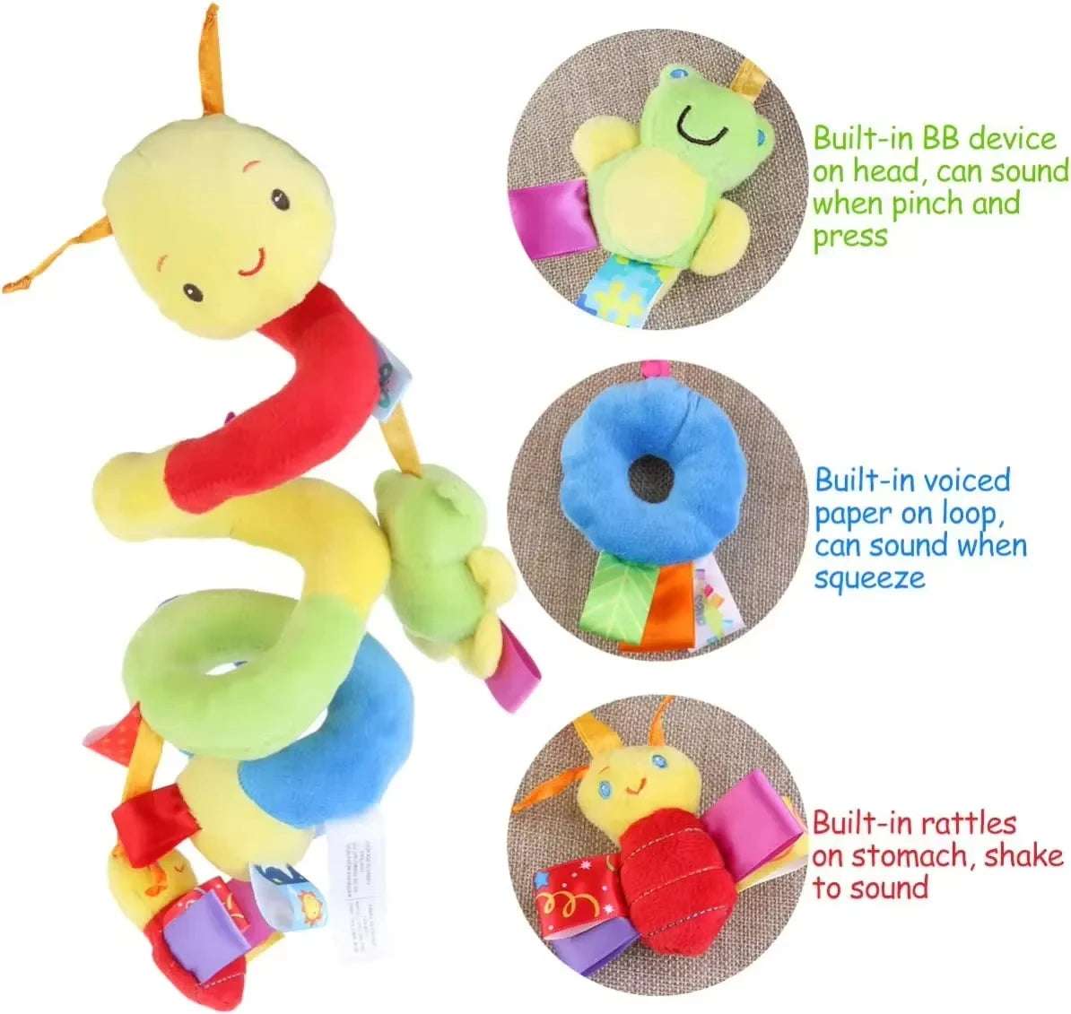 Espiral Sensorial de Cuna y Coche – Juguete Colgante para Bebés