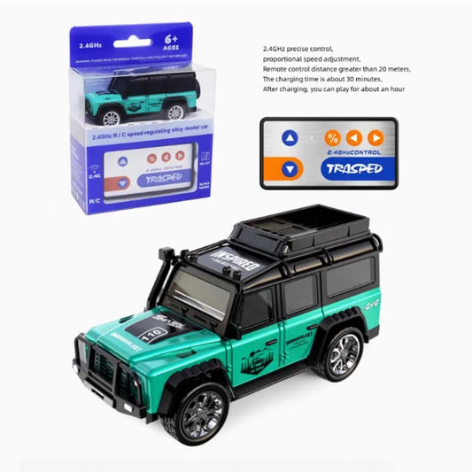 Mini Jeep RC 4x4 a Escala 1:64 – Auto Todoterreno con Control Remoto