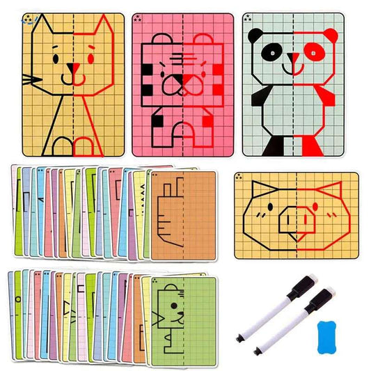 Set de tarjetas para practicar dibujo por simetría