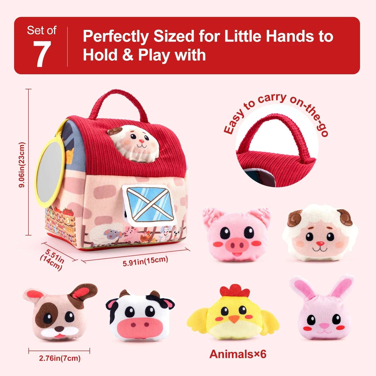 Granja sensorial con animales de peluche