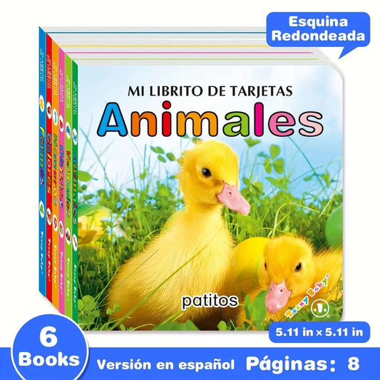 Set de 6 Libros de Cartón para Bebés | Colores, Números, Animales y Más