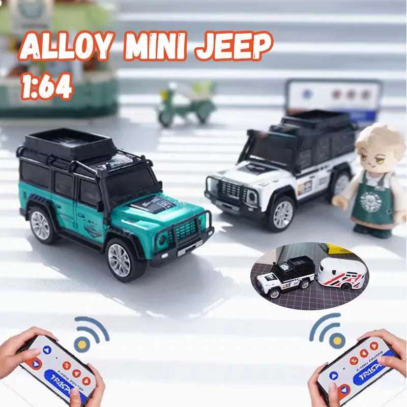 Mini Jeep RC 4x4 a Escala 1:64 – Auto Todoterreno con Control Remoto