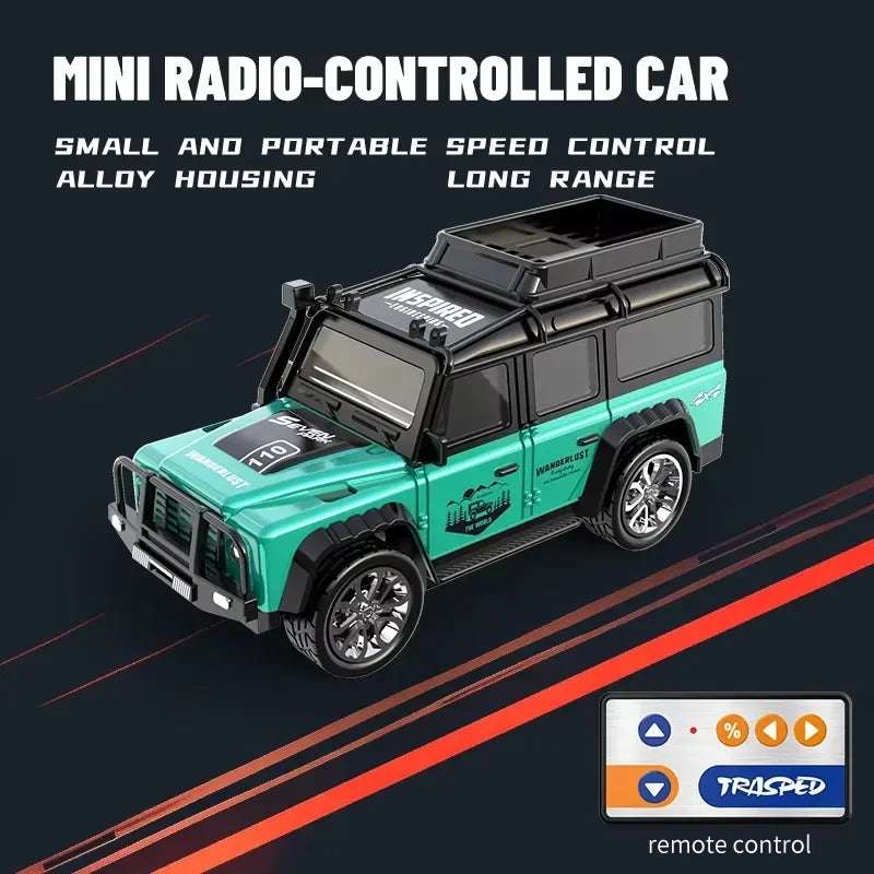 Mini Jeep RC 4x4 a Escala 1:64 – Auto Todoterreno con Control Remoto