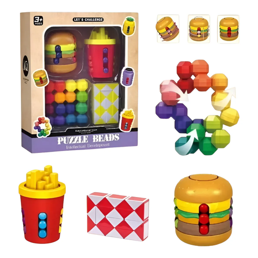 Set de Rompecabezas 3D Sensorial - Puzzle Beads Fast Food