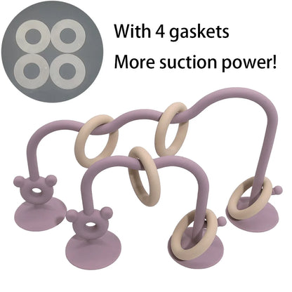 Circuito con anillos - Juguete de mesa con ventosa