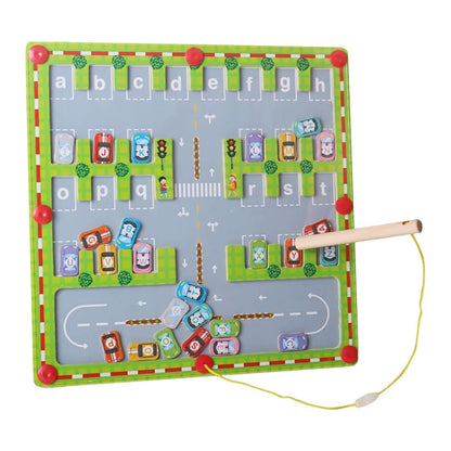 Tablero Magnético con Circuito de Autos - Juego de Clasificación ABC