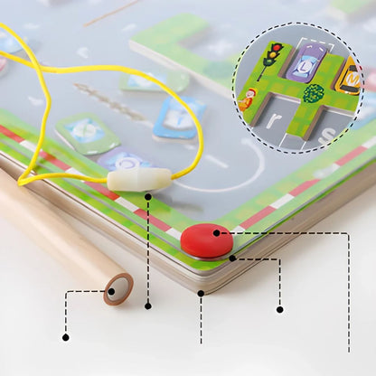Tablero Magnético con Circuito de Autos - Juego de Clasificación ABC